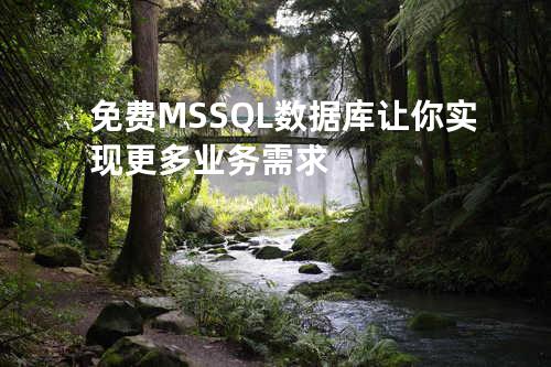 免费MSSQL数据库让你实现更多业务需求