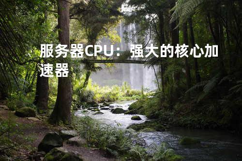 服务器CPU：强大的核心加速器