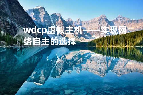 wdcp虚拟主机——实现网络自主的选择